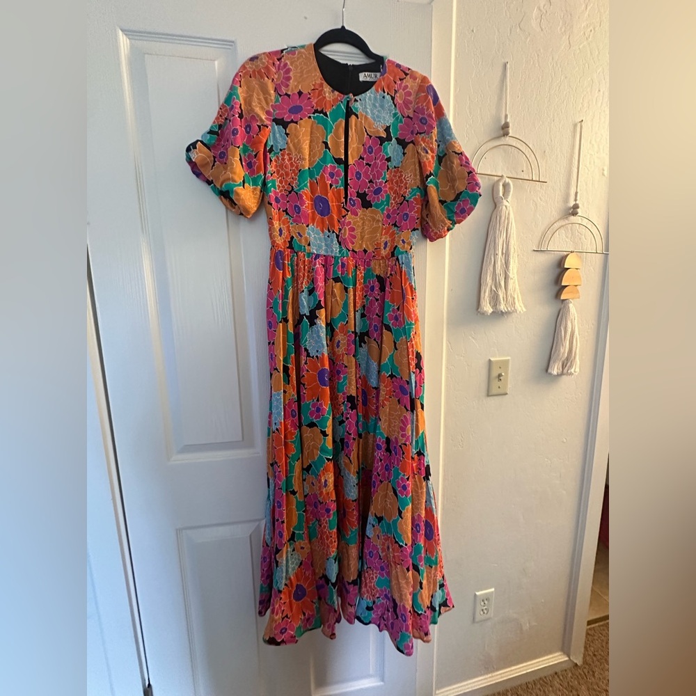 AMUR Colorful Floral Maxi Dress